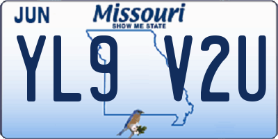 MO license plate YL9V2U
