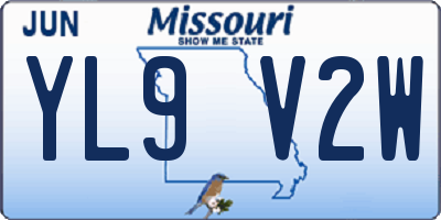 MO license plate YL9V2W