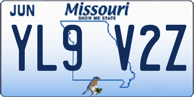 MO license plate YL9V2Z