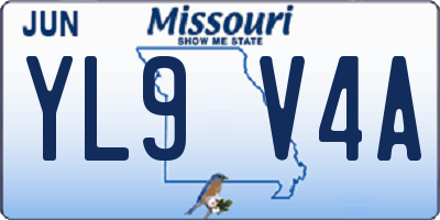 MO license plate YL9V4A
