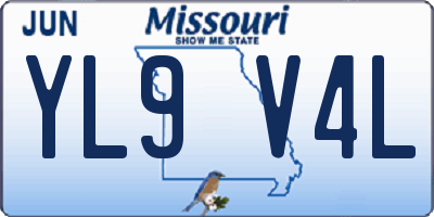 MO license plate YL9V4L
