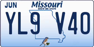 MO license plate YL9V4O