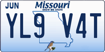 MO license plate YL9V4T