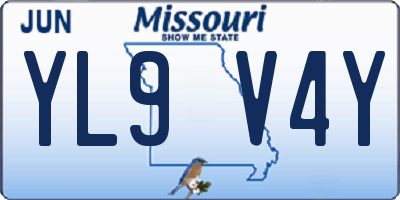 MO license plate YL9V4Y