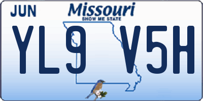 MO license plate YL9V5H