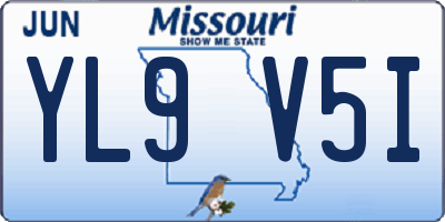 MO license plate YL9V5I