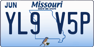 MO license plate YL9V5P