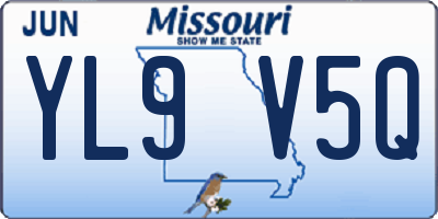 MO license plate YL9V5Q