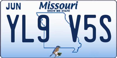 MO license plate YL9V5S