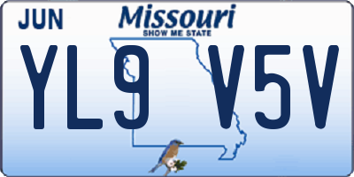 MO license plate YL9V5V