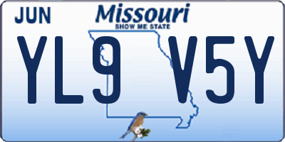 MO license plate YL9V5Y