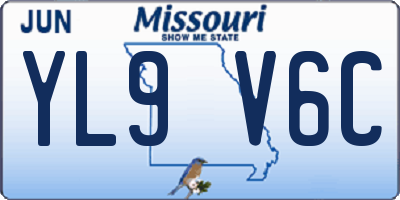 MO license plate YL9V6C