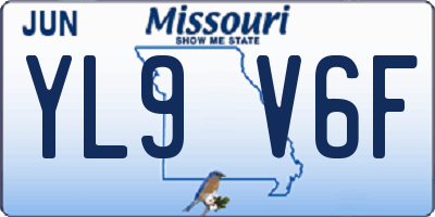MO license plate YL9V6F