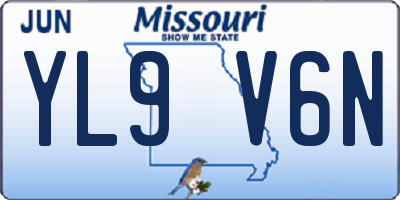 MO license plate YL9V6N