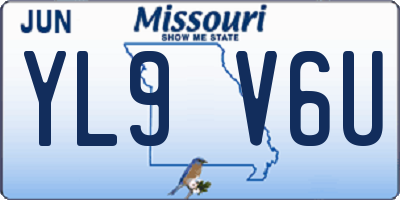 MO license plate YL9V6U