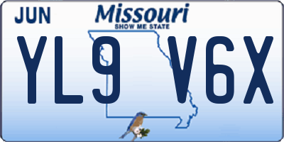 MO license plate YL9V6X