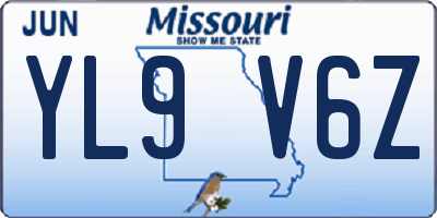 MO license plate YL9V6Z