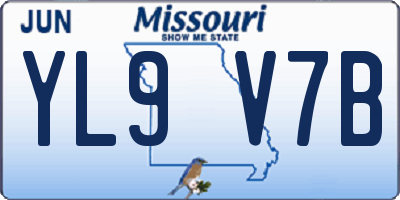 MO license plate YL9V7B