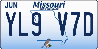 MO license plate YL9V7D