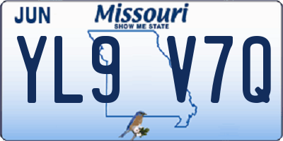 MO license plate YL9V7Q