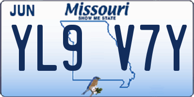 MO license plate YL9V7Y