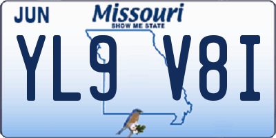 MO license plate YL9V8I