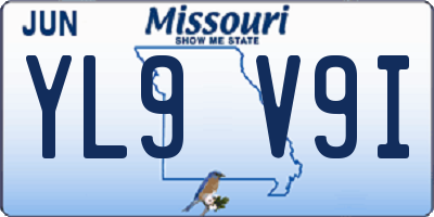 MO license plate YL9V9I