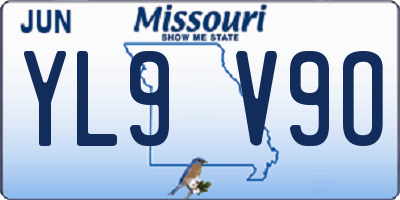 MO license plate YL9V9O