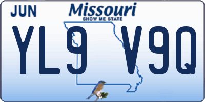 MO license plate YL9V9Q