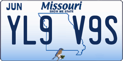 MO license plate YL9V9S