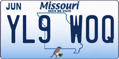 MO license plate YL9W0Q