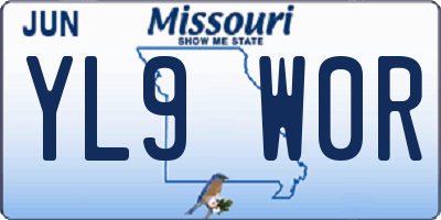 MO license plate YL9W0R