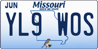 MO license plate YL9W0S