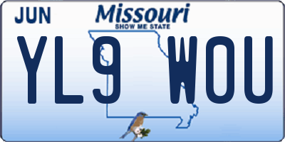 MO license plate YL9W0U