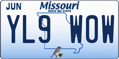 MO license plate YL9W0W