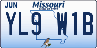 MO license plate YL9W1B