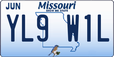 MO license plate YL9W1L