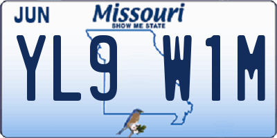 MO license plate YL9W1M