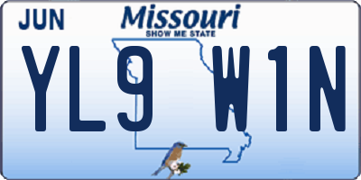 MO license plate YL9W1N