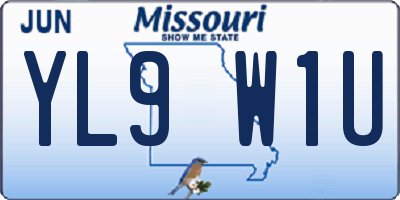 MO license plate YL9W1U