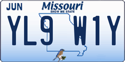 MO license plate YL9W1Y