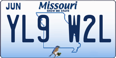 MO license plate YL9W2L