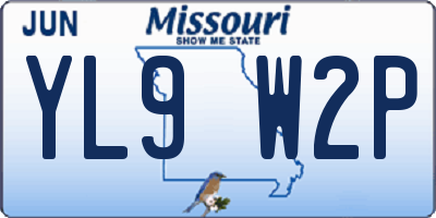 MO license plate YL9W2P