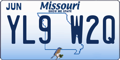 MO license plate YL9W2Q