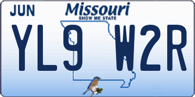 MO license plate YL9W2R