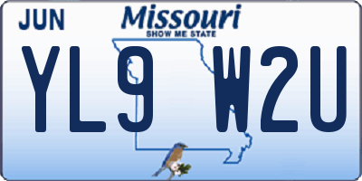 MO license plate YL9W2U