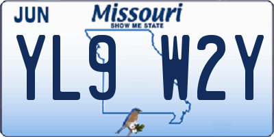 MO license plate YL9W2Y