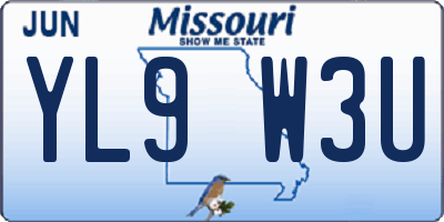 MO license plate YL9W3U