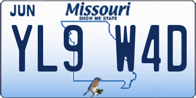 MO license plate YL9W4D