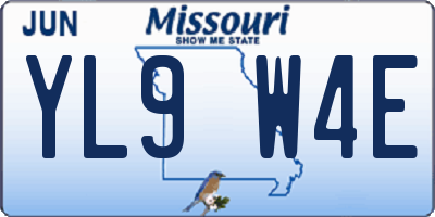 MO license plate YL9W4E